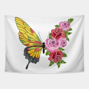 Floral Butterfly Art Tapestry