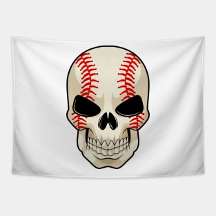 Skull Baseball Sports Tapestry