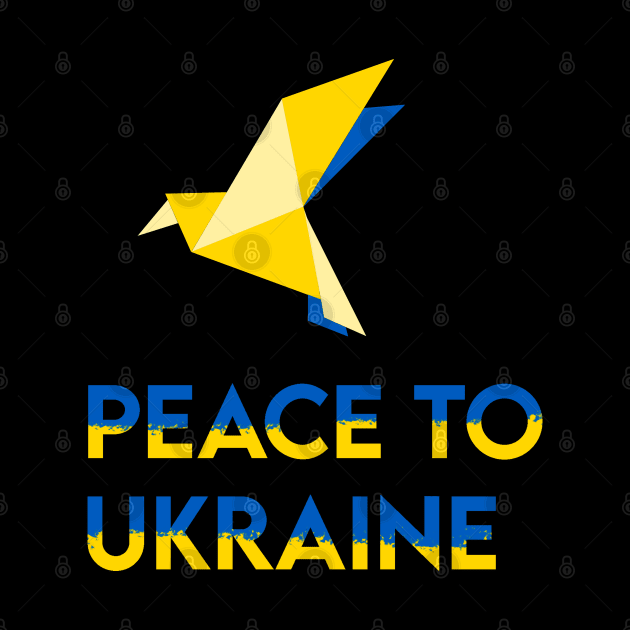 Ukraine support promote peace blue and yellow bird by Vity