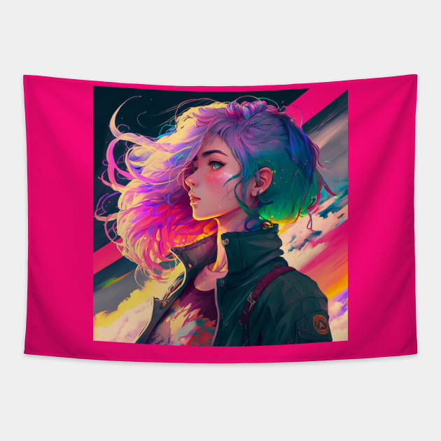 Girl Colorful Style Tapestry by Keep Simple