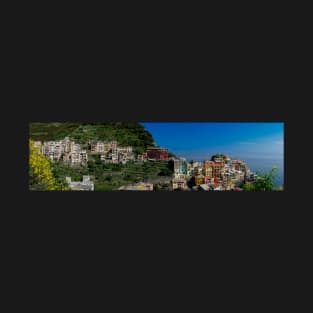 View on the cliff town of Manarola, one of the colorful Cinque Terre on the Italian west coast T-Shirt