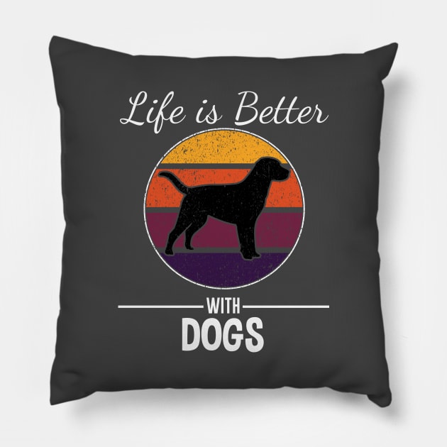 Life Is Better With Dogs Pillow by kimmieshops