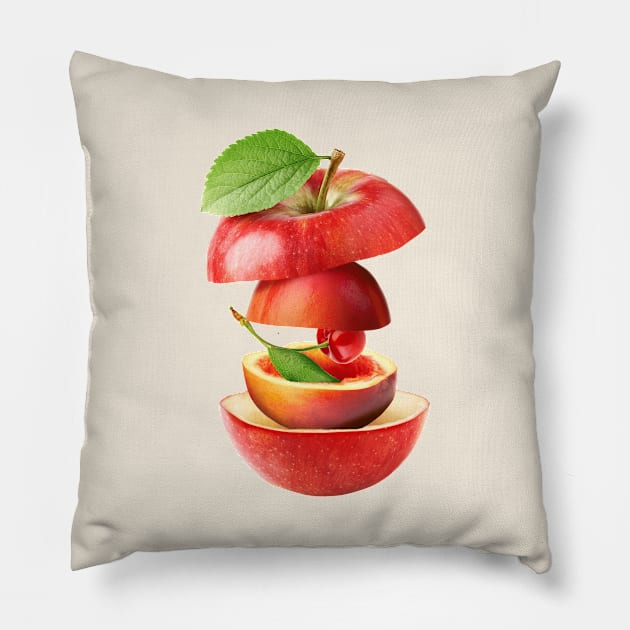 Apple Peach Cherry Gifts Vegetarian Pillow by BetterManufaktur