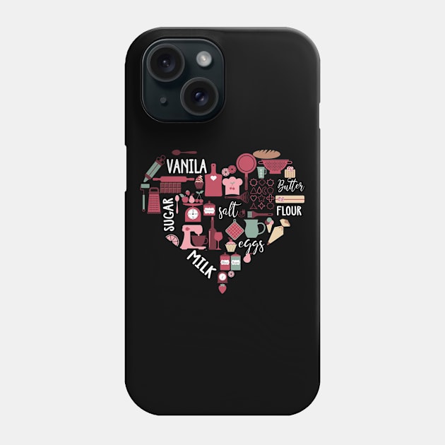 Baking Love Heart Phone Case by TeddyTees