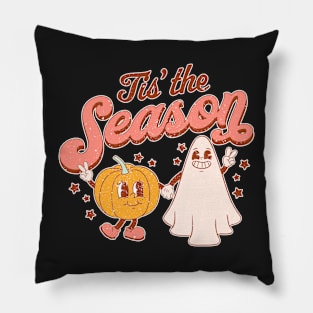 Vintage Tis The Season Pumpkin Spice Latte Halloween Fall Coffee Pillow