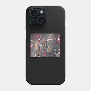 Cedar waxwings Phone Case