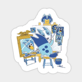 happy bluey funny Magnet