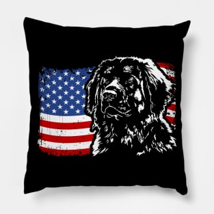 Leonberger Mom Dad American Flag patriotic dog Pillow