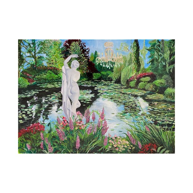 Monet's Garden with a Parisian Bather by KirstenAngelArt