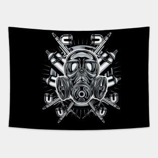 Gas Mask  Airbrush Tapestry