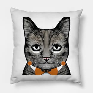 A Cute gray Cat for cat lovers Pillow