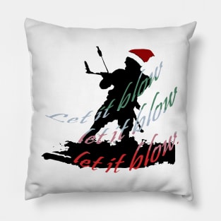 Kitesurfing Festive Christmas Seasonal Novelty Vector Pillow