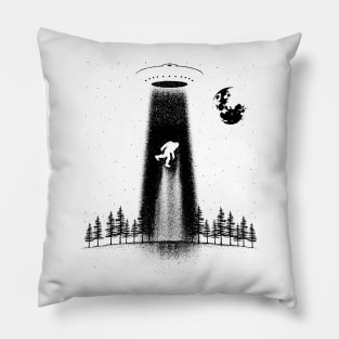 Bigfoot Ufo Silhouette Pillow