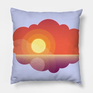 Sunset Cloud Landscape Summer Bubble Pillow