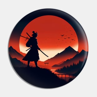 Samurai Silhouette #8 Pin