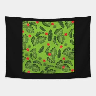 Tropical leaves Green Tapestry