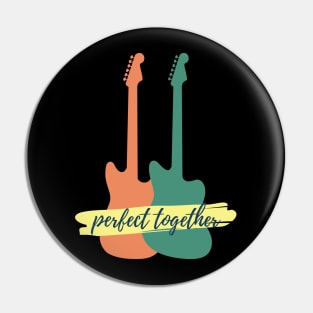 Perfect Together Offset Style Electric Guitars Silhouette Pin
