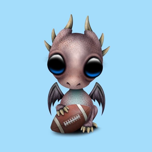 Baby Dragon Playing With Football by jeffbartels