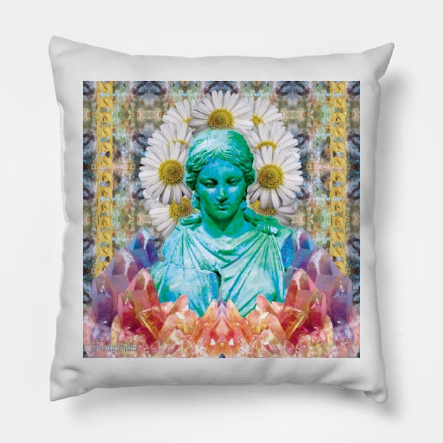 mint goddess Pillow by STORMYMADE