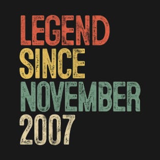 Legend Since November 2007 13th Birthday Gift 13 Year Old T-Shirt