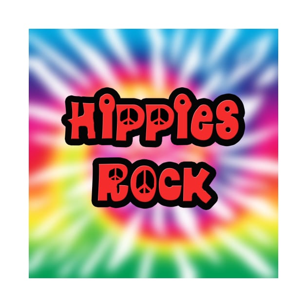 Vintage Hippies Rock Tie Dye by oldrockerdudes