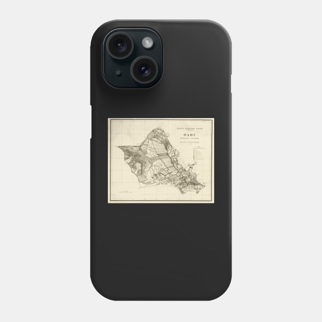 1900s Historical Oahu Map in Sepia Phone Case by WayneOxfordPh