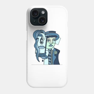 portrait cubism Phone Case