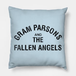 Gram Parsons and the Fallen Angels (black) - distressed Pillow