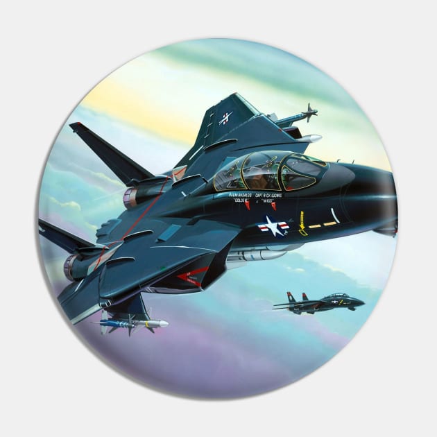 F14 Black Tomcat Pin by Aircraft.Lover