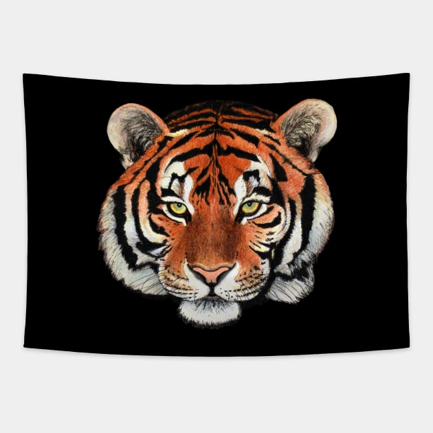 Tiger drawing Tapestry by Savousepate