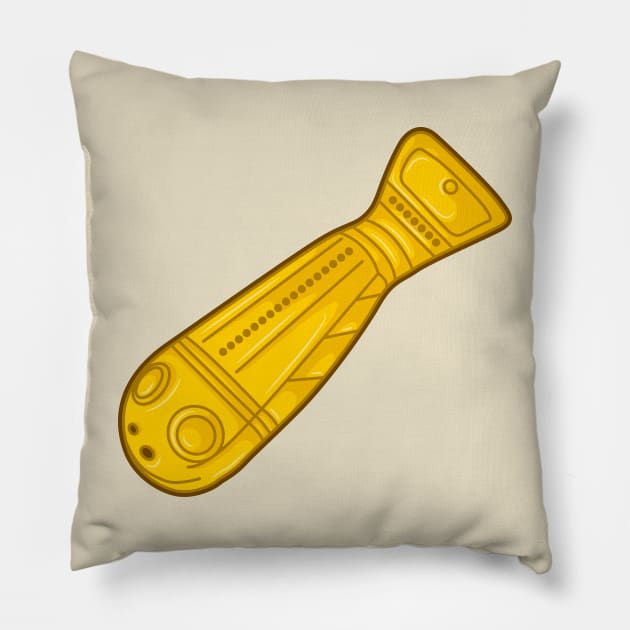 Colombian ancient golden fish representation Pillow by Drumsartco