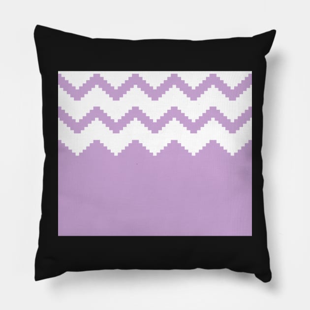 Zigzag geometric pattern - purple and white. Pillow by kerens