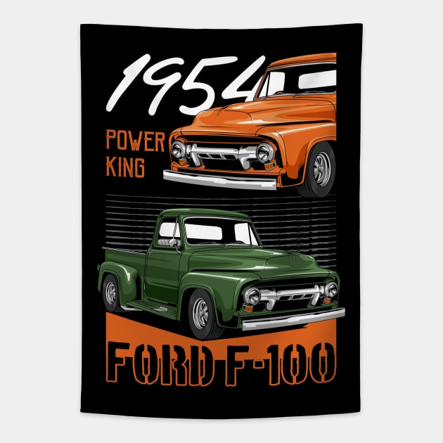 Retro F-100 Truck Tapestry by milatees