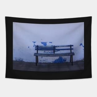 blue bench Tapestry