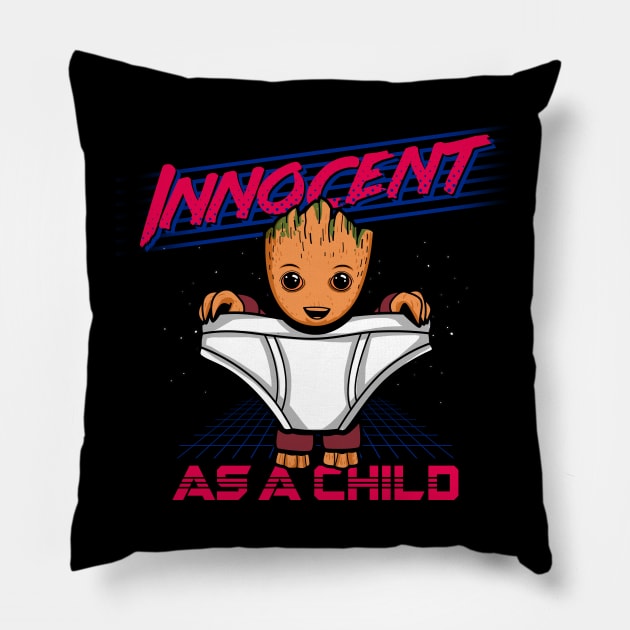 Cute Innocent Funny Superhero Adorable Alien Pillow by BoggsNicolas