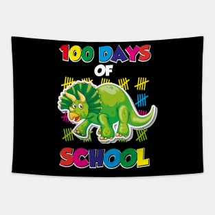 100 days of school green triceratops Tapestry