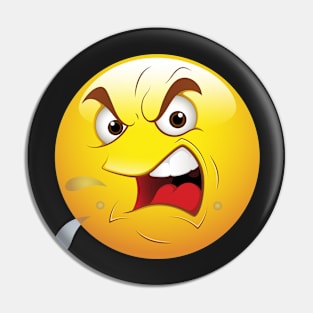 Angry Smiley Face Emoticon Pin