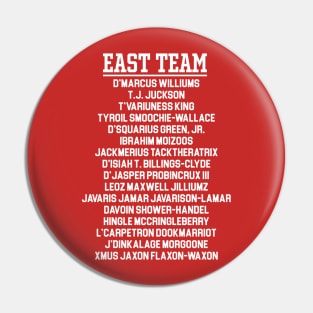 East/West College Bowl Team Lineups (East Front/West Back Print) Pin