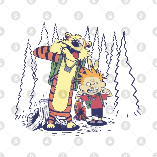 Calvin and Hobbes Let's Hiking by soggyfroggie