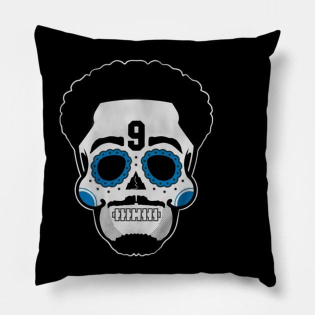 Bryce Young Sugar Skull Pillow by stevenmsparks