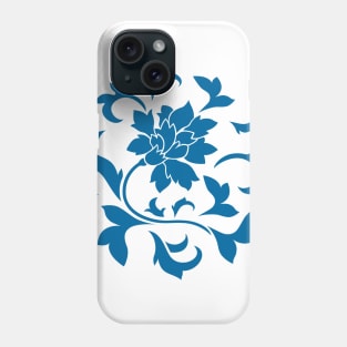 Oriental Flower – Snorkel Blue – Circular Phone Case