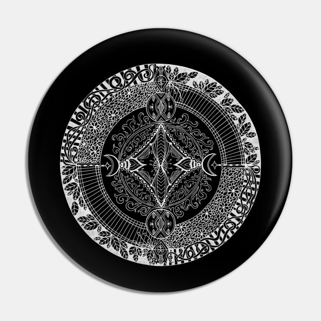 Moon Mandala at Midnight Pin by NicoleWhelan