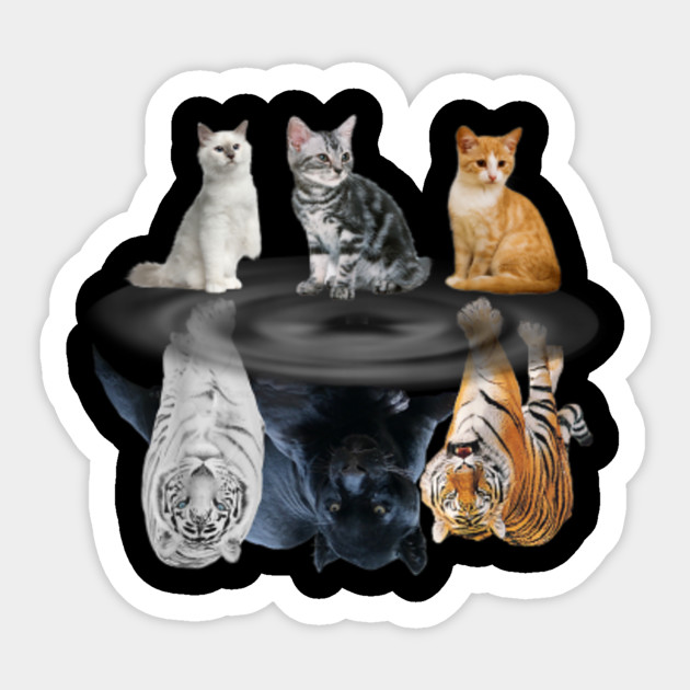 Funny Cat Panther Mirror Reflection Cat Lover Cat Owner Gift Funny Cat Lovers Sticker Teepublic