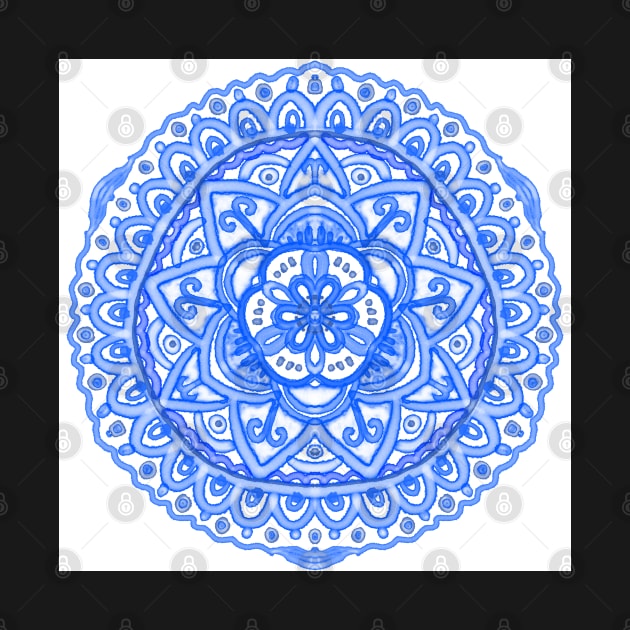 Mandala in blue aquarelle by marina63