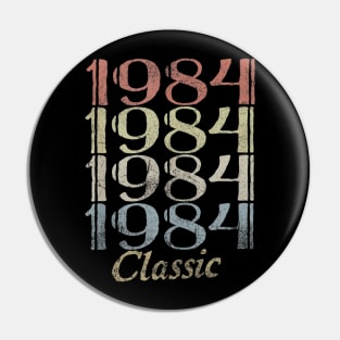 36th Birthday Gift 36 Years Old Retro Vintage 1984 Classic Pin