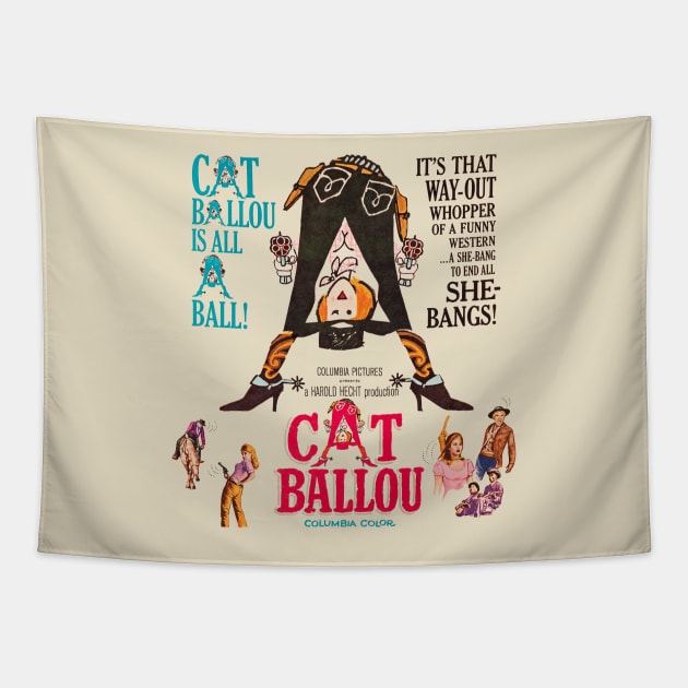 Cat Ballou Movie Poster Tapestry by MovieFunTime