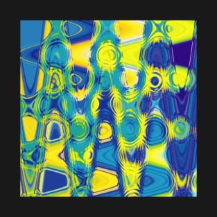 Yellow And Blue Abstract Art T-Shirt