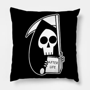 Grim Reaper Reading Books Pillow