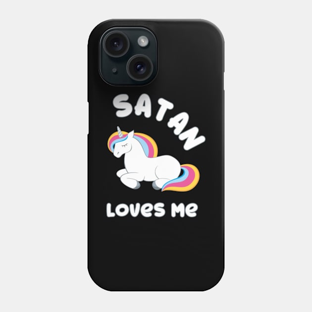 Funny Unicorn Unicorns Satan Loves Me Metal Gift- Phone Case by Nulian Sanchez