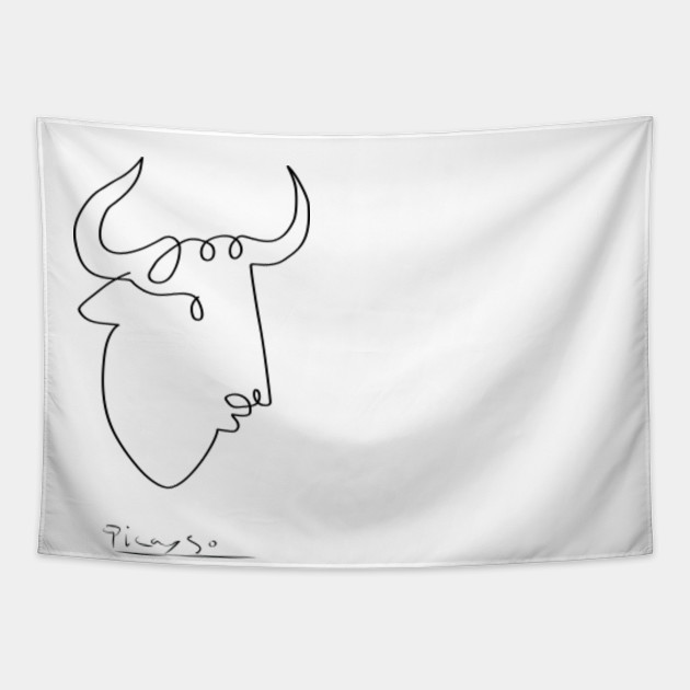 Picasso Bull Abstract Artwork Picasso Tapestry Teepublic